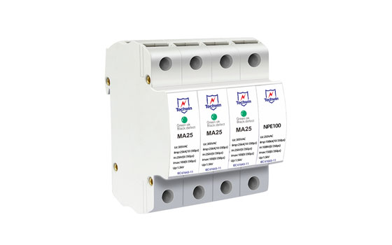 Type 1 + 2 / type B + C Switch gap Technology Lightning Surge Protector with TUV mark